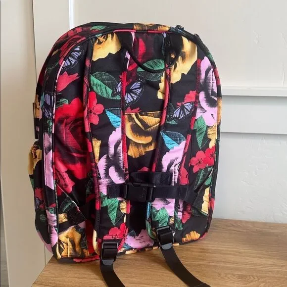 Vera Bradley Grande Laptop Backpack in the Havana Rose Pattern Butterfly Travel - Picture 2 of 12